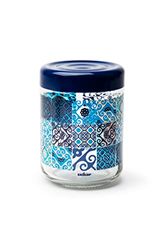 Excelsa Maiolica Blue blik met deksel, 800 ml, glas