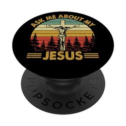 Demandez-moi sur mon Jésus PopSockets PopGrip Interchangeable