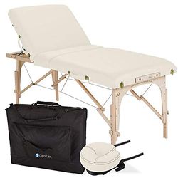 EARTHLITE Avalon Premium Table de massage portable - Incl. étui de rangement, têtière souple et autoajustable et coussin à mémoire de forme (75 cm x182,5 cm)