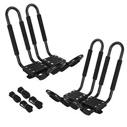 PIRIPARA - Portapacchi per kayak, 2 paia di supporti per canoa, SUV, auto, camion, sci da surf, auto da viaggio, set di 4