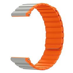 System-S Correa de silicona magnética de 20 mm para Samsung Galaxy Watch 5 4, color naranja, gris y naranja, Eine Grösse