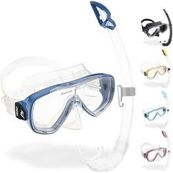 Cressi Onda Mare - Combo Set Onda Mask och Snorkel Messico, Klart/Blått