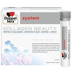 Doppelherz system KOLLAGEN BEAUTY - Integratore Alimentare per la Pelle con Peptidi di Collagene, Estratto di Açai, Biotina, Vitamina A, C, E, Zinco, Rame - 30 Fiale