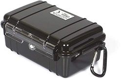 PELI 1050 micro boîtier de protection pour petits objets, étanche IP67, capacité de 1L, fabriqué aux États-Unis, revêtement noir/noir