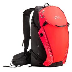 Black Crevice Vandring & cykelryggsäck AORAKI 22 L I högkvalitativ utomhusryggsäck med dricksystem och regnskydd I justerbar skidryggsäck I ergonomisk ryggsäck ryggsäck kvinnor och män, röd, 22 Liter