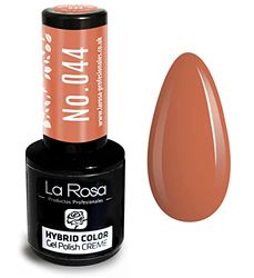 LA ROSA UV LED Smalto Gel Hybrid Color CREMA - A Lunga Durata e Molto Facile da Applicare, Perfetto per la Nail Art - Fai da Te a Casa o in Salone - 9 ml (Caffe Latte)