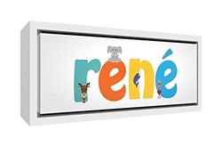 Little Helper RENÉ2159-FC-15DE Impression sur toile sur châssis en bois personnalisable Prêt à suspendre Motif renard Taille moyenne 26 x 63 x 3 cm