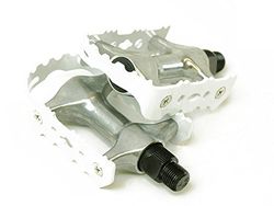 Coppia pedali BTT alluminio. Asse Cr-Mo. Bianco.