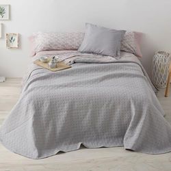 Burrito Blanco | Sommartäcke 235 x 270 cm | 135 cm säng (tillgängliga storlekar) | Pique-överkast för säng bredd 135 cm | design 100 grå