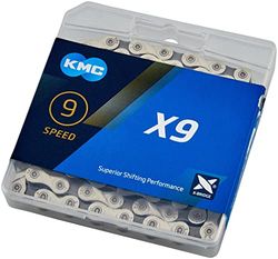 KMC Chaîne X9 Mixte, Silver/Grey, 1/2" x 11/128"