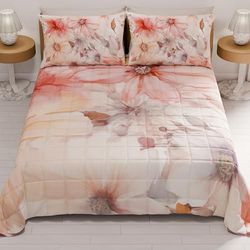 PETTI Artigiani Italiani - Zomersprei voor eenpersoonsbed, 170 x 260 cm, 100 g/m², dubbelzijdig, voor eenpersoonsbed, licht dekbed, bloemenpatroon 1, 100% Made in Italy