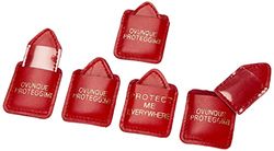 Adriatica lädervaror Protect Me Everywhere läderhållare (förpackning med 5 bitar) – (exklusive medalj), Röd,