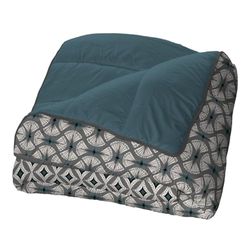 Bleu Câlin Couette Chaude Imprimée 1 Personne Teresa, Polyester, Bleu/Gris, 140 x 200 cm