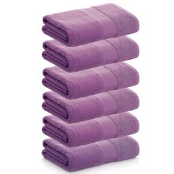 PADUANA Lot de 6 Serviettes de Toilette 30 x 50 Lilas, 100% Coton peigné, séchage Doux, Rapide et Absorption maximale, Disponible Serviette de Toilette, Serviette de Bain, Serviette de Bain