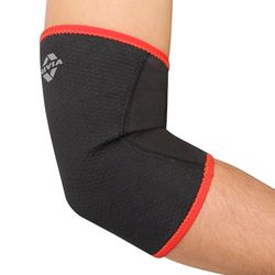 NIVIA Orthopedic Performance Slip-in Elbow Support (Black/Red, Size - Large) | Material - Neoprene | Pain Relief, Gym, Sports, Exercise, Workout, Cycling