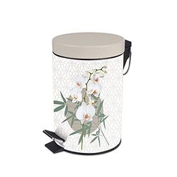 Douceur d'Intérieur, Poubelle à Pédale (3 L) Azia, Métal Imprimé