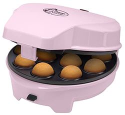 Bestron ASW238P 3-in-1 cakemaker in retro-design, met 3 verwisselbare bakplaten: donut-, cupcake- en cakepopmaker, met antiaanbaklaag, 700 watt, kleur: roze