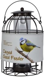 Green Jem Dome Caged Seed Wild Bird Feeder, ontworpen om eekhoorns en ook grotere tuinvogels zoals duiven en duiven, Hammertone af te schrikken