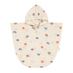 Lässig Poncho de baño de Muselina para niños con Capucha/Muslin Poncho Blossom Nature