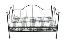 Letto in metallo, stile ferro battuto, telaio pieghevole, 74 x 48 x 44 cm, nero