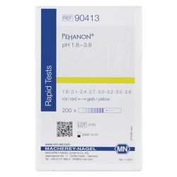 Macherey & Nagel ML-6216 PEHANON - Strisce di prova del pH per campioni tinti, pH 1,8-3,8, rosso/giallo, 100 mm di lunghezza x 11 mm di larghezza, 200 pezzi