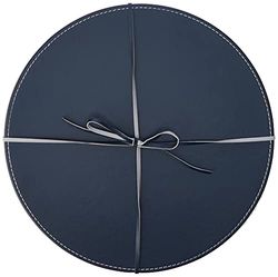 CREATIVE TOPS Toalhas de mesa individuais redondas de pele sintética, 29 cm, 4 unidades, cor cinzenta e preta