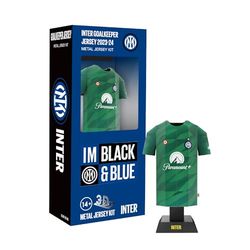 Inter Maglia Maillot Home Jersey 2023-2024 Miniature en Aluminium avec étui à Assembler Adulte Unisexe, Vert Gardien de But, Miniatura