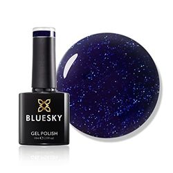 Vernis à ongles gel Bluesky, Caring, AW19, Blue Glitter, longue durée, résistant aux puces, 10 ml (nécessite du séchage sous lampe LED UV)