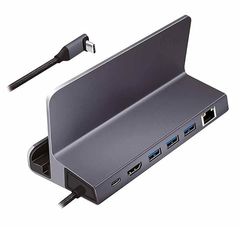 Docking station USB 3.2 Gen1 a 6 porte con USB PD (PowerDelivery 100W) in alluminio, supporto per tablet, smartphone e controller