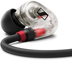Sennheiser IE 100 PRO WIRELESS CLEAR Wireless In-Ear Monitors | Dynamic 10mm Broadband Transducer | BT Connector, USB-C Cable & S/M/L Silcone Adaptors Included | Clear & Black (509172)