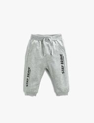 Koton Babyjongens bedrukte joggingbroek met zak detail, Grijs (023), 9-12 maanden