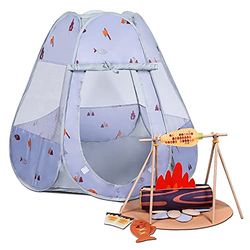Barncampingset med tält,Pop-up-tält för barn,Låtspel Campingleksakset,Campingleksakstillbehör,Utomhusleksak för barn, Pedagogiska leksaker Gåva för pojkarflickor