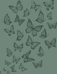 Unbound Expressions: Feldgrau Butterflies: An 8 1/2 x 11 Lined, Indexed, Soft Cover Journal