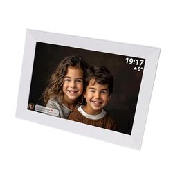 Denver PFF-1012W - Cadre Photo numérique Wi-FI - Écran Tactile IPS HD de 10" - Logiciel Frameo intégré - Connexion Facile au Smartphone - Écran multimédia - Blanc