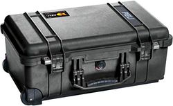 PELI 1510 Valgia Trolley professionale ad alta resistenza agli urti, IP67 Impermeabile e a prova di polvere, Capacità di 27L, Prodotto in Germania, Con inserto in schiuma personalizzabile, Colore Nero