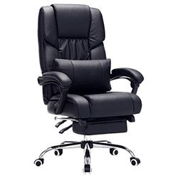Songmics Obg71B Fotel Biurowy, Sztuczna Skóra, Czarny, 67 x 66 x 116 cm