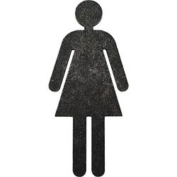 HALCÖ Toilet Sign Woman, Toilet Symbol for Gluing, Toilet Sign Ladies, Galvanised Iron Patinated