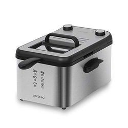 Cecotec Freidora eléctrica CleanFry Infinity 3000 de Acero Inoxidable, 3 litros de Capacidad de Aceite, Filtro OilCleaner, 2400 W, Temporizador de 30 Minutos.