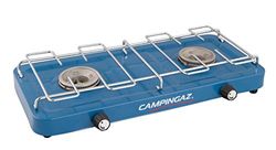 Campingaz Base Camp, opciones de cocción variadas con 2 placas, estufa de gas de 2 llamas a potencia 2 x 1600 vatios, unisex adulto, azul, talla única