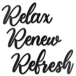 Vivegate Relax Renew Refresh Metal Art Sign (Medium)