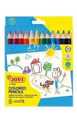 Jovi - Matite colorate MAXI, Scatola da 12 matite esagonali, Colori vivaci, Ottimo potere coprente, Ideale per disegnare e colorare, Punta resistente, Senza glutine (735/12)