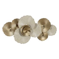 BigBuy Home Décoration Murale Abstraite Blanc doré Fer 91,4 x 6,4 x 49,5 cm