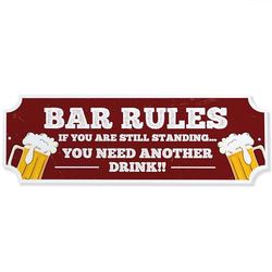 Red Ocean Acrylic Bar Sign Bar Rules Plaque Accessories for Home Pub Outside Signs Need Another Drink Funny Man Cave Plaques Wall Door Garden Shed Decor