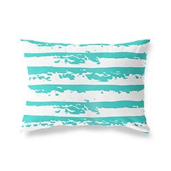 BonaMaison Fundas para Cojínes, Turquesa-Blanco Funda de Almohada para Sofá Coche Silla Oficina Cama Decorativa Moderna Decoración del Hogar, 45x60 Cm - Diseñado y Fabricado en Turquía