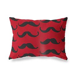 BonaMaison Rouge-Noir Housse de Coussin Motif, Taie d'oreiller pour Lit Voiture Canapé Maison Salon Chambre, Décoration D'intérieur, 45x60 Cm - Conçu et Fabriqué en Turquie
