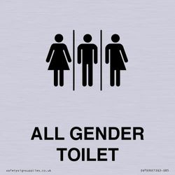 Female, Male and Non-gender specific Sign - 85x85mm - S85