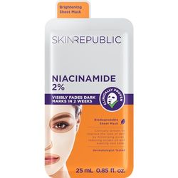 Skin Republic Niacinamide 2% Serum Infused Brightening Sheet Face Mask | Minimises Open Pores | Reduces Dark Spots and Excess Oil | Made in Korea (Pack of 1)