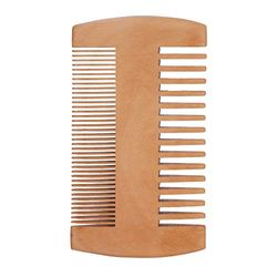 Wooden Beard Comb,Natural Peach Wood Moustache Grooming Comb Anti-Static Double Sided Pocket Comb for Men