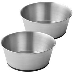 Wellbro Lot de 2 gamelles antidérapantes en Acier Inoxydable pour Chiens de Grande Taille, gamelles en métal pour Nourriture et Eau, passent au Lave-Vaisselle