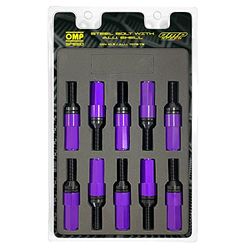 OMP SPEED - Set of Performance Screws with Aluminium Protection, M12X1.25, HEX: 17-19, L: 28 mm, Colour: Purple